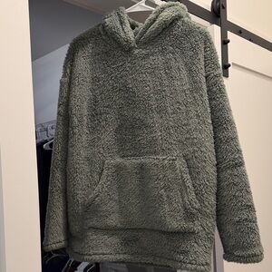 Cozy Green Fleece Hoodie Sweater